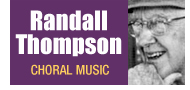 Randall Thompson Choral Music